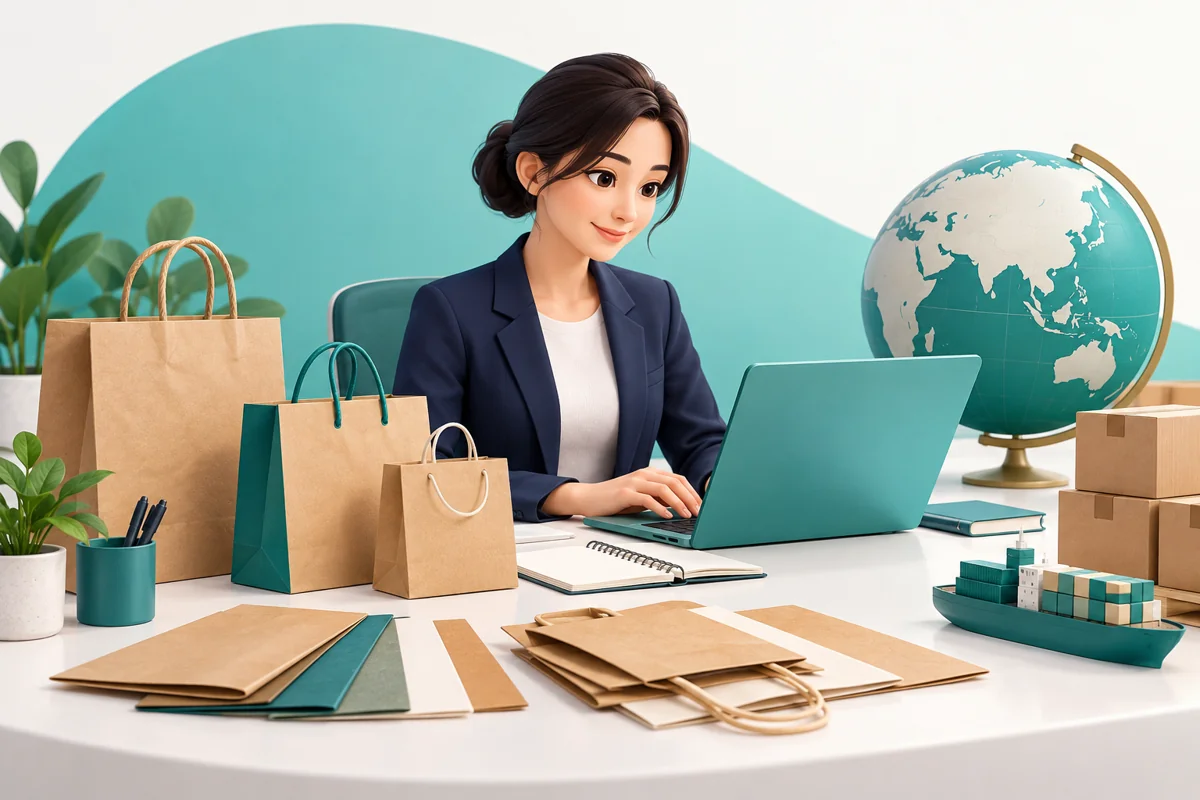 Minh họa công việc nhân viên theo dõi đơn hàng xuất khẩu tại SquareBag